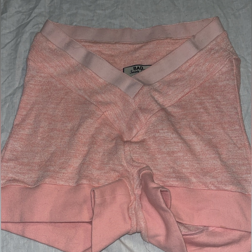 Pink sheer workout shorts